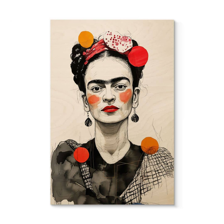 Holzbild Frida Kahlo Pop-Art Porträt - Jaszke - WA459674