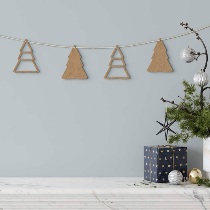 Holzdeko Weihnachten - Tannenbaum Anhänger MDF Natur (4-teilig) - je 8x10cm - WA346630