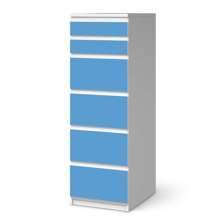 Klebefolie IKEA Malm Kommode 6 Schubladen (schmal) - Blau Light - CR111602