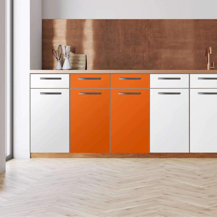 Küchenfolie - Unterschrank 80cm Breite - Orange Dark - CR112740