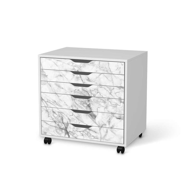 Möbelfolie IKEA Alex Rollcontainer 6 Schubladen - Marmor weiss - CR114241