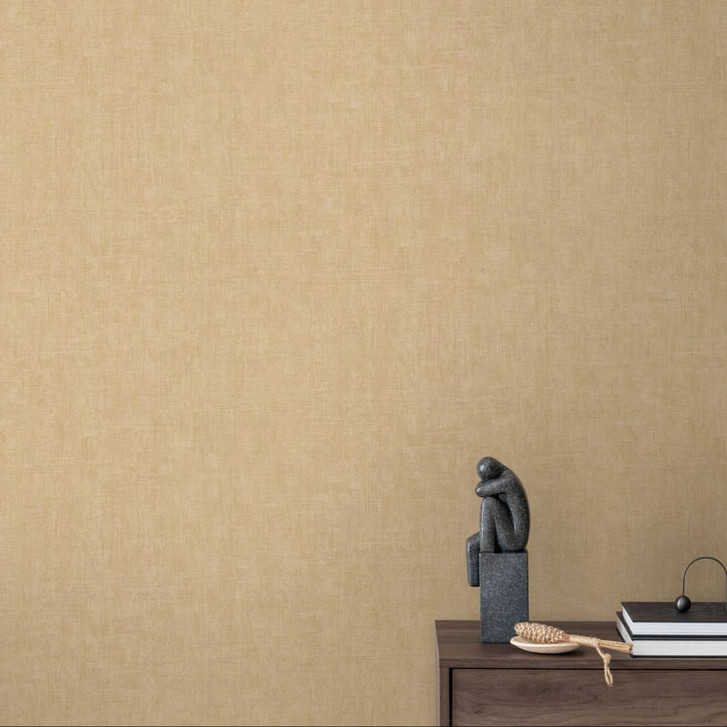 Strukturtapete Textil-Optik Sandgelb Beige - Dezente Vliestapete modern - WA480119