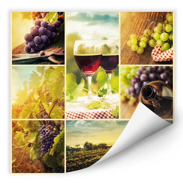 Wallprint Wein Collage- quadratisch - WA190371