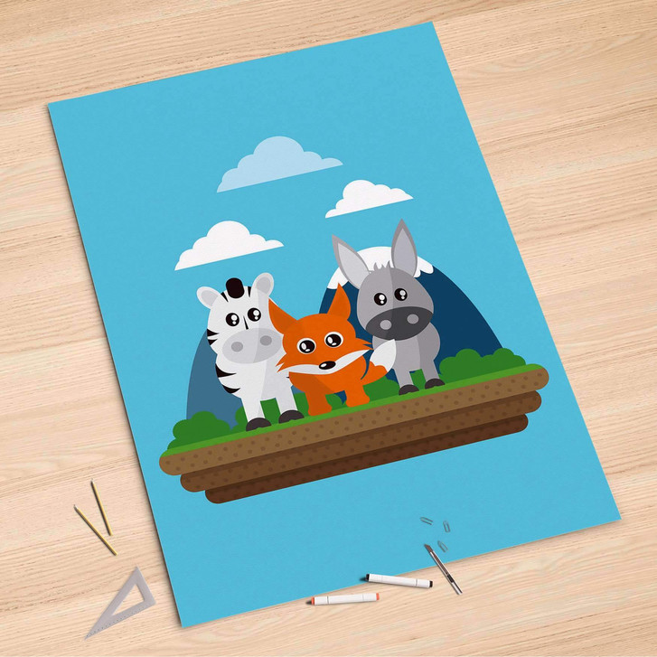 Folienbogen (100x150cm) - Zootiere - CR106320