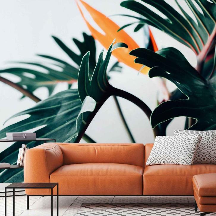 Fototapete Natur PalmDetail in blau grün - Vliestapete Designwalls 2 - 2.55x3.5 m - WA385909