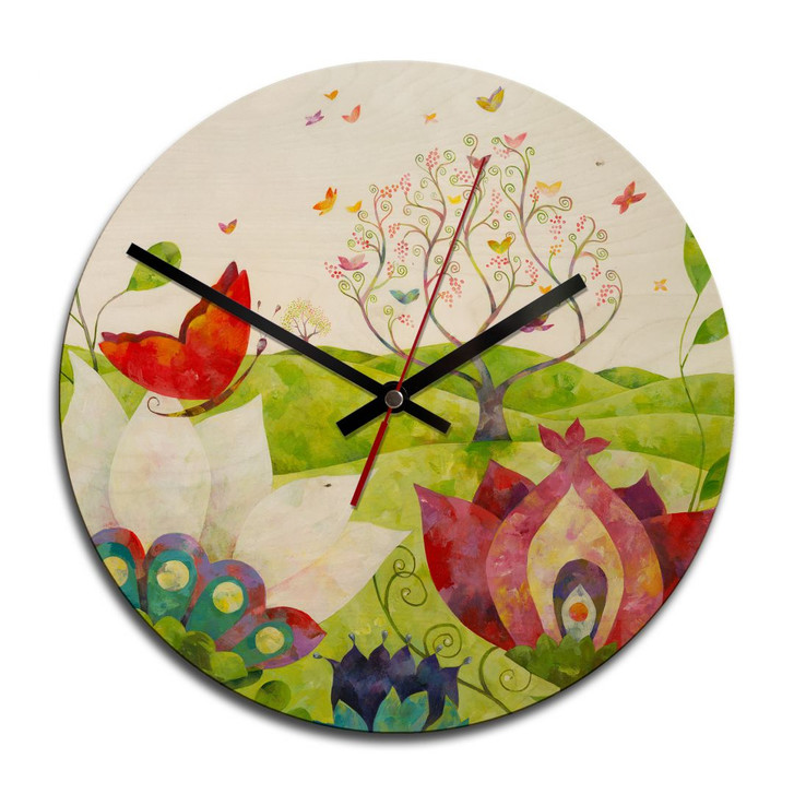 Holz-Wanduhr - Blanz - Sommerwiese - WA245249