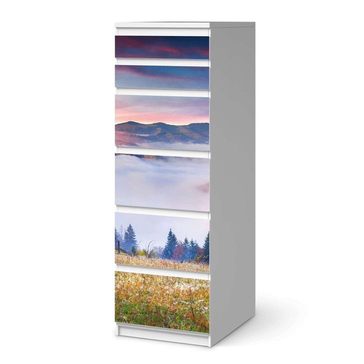 Klebefolie IKEA Malm Kommode 6 Schubladen (schmal) - Herbstwald - CR111649