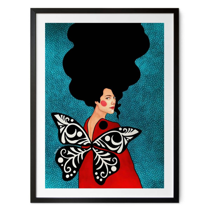 Poster Frau mit Schmetterlingsflügeln - Hülya - WA498575