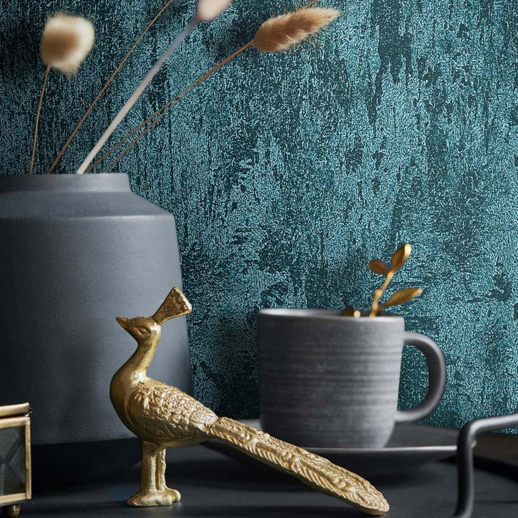 Vliestapete Betonoptik Metalloptik Modern glänzend in Grün - WA473102