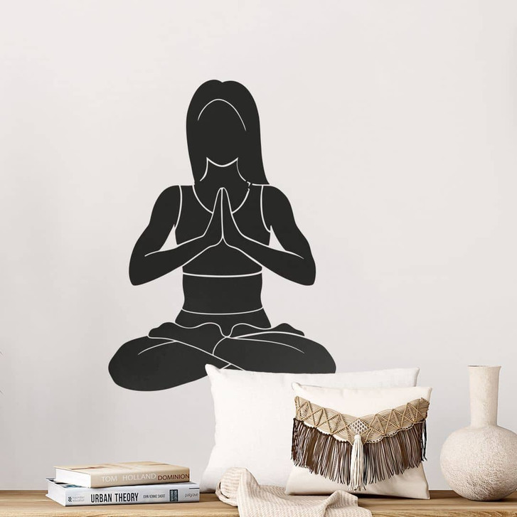 Wandtattoo Yoga Lotus Silhouette einfarbig - WA449228