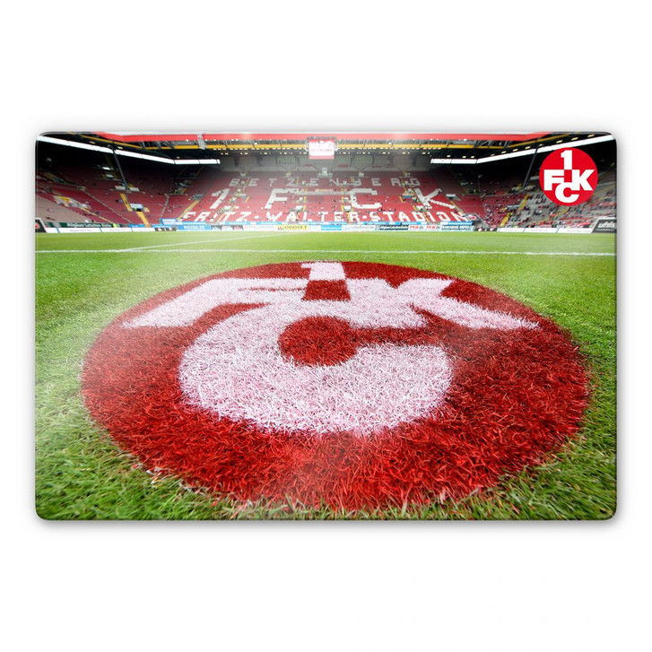 Glasbild 1. FC Kaiserslautern - Rasen Logo - WA120428