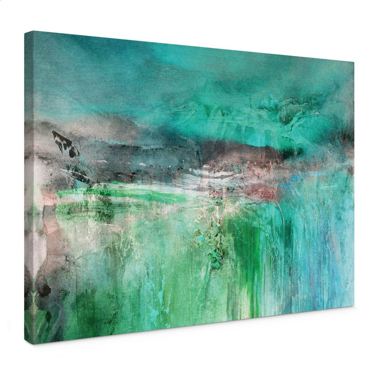 Leinwandbild Abstrakt - Grüne Fantasielandschaft - Schmucker - WA507640