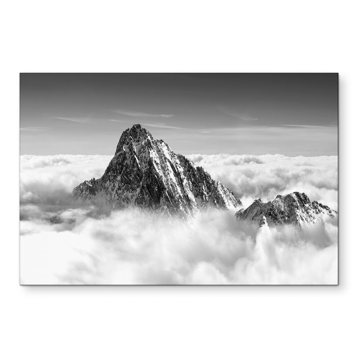 Wandbild Bergspitze über den weissen Wolken - Alu-Dibond - WA422868