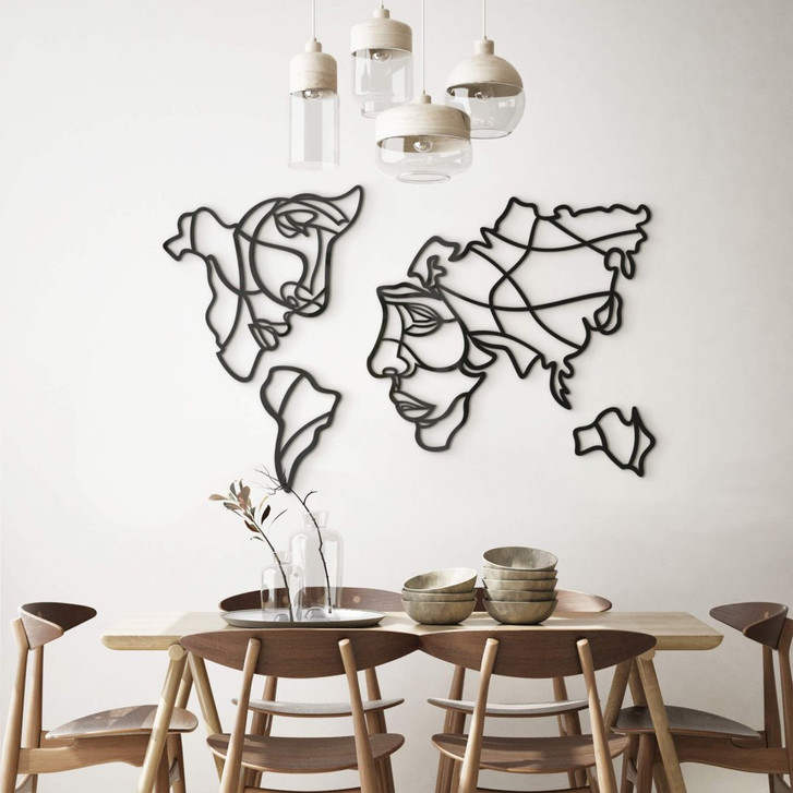 Acryldeko Weltkarte mit Gesicht - WA344328