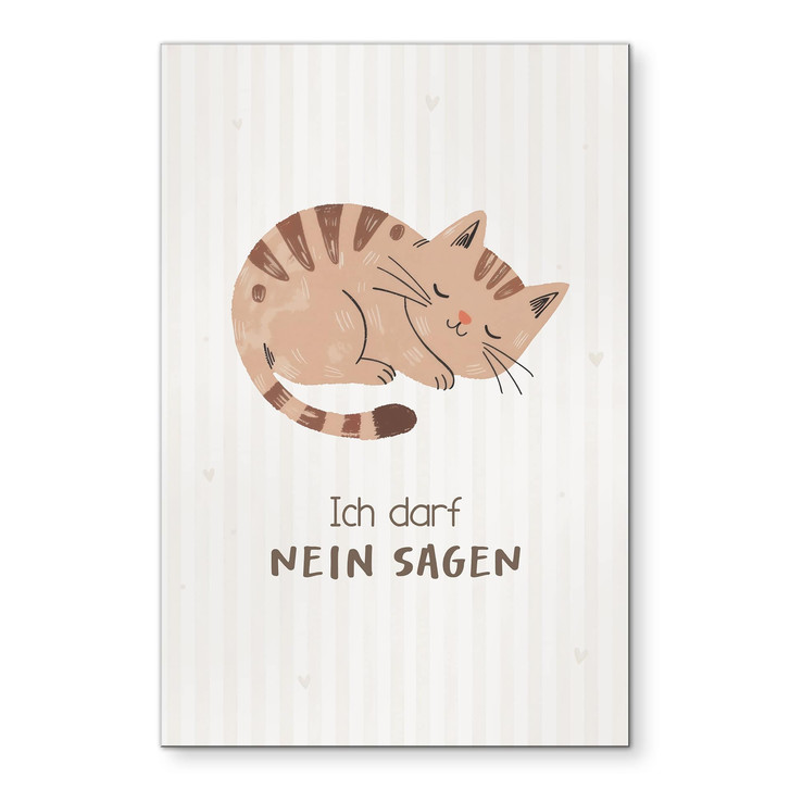 Alu-Dibond Wandbild mit Katze - Kraftsatz 