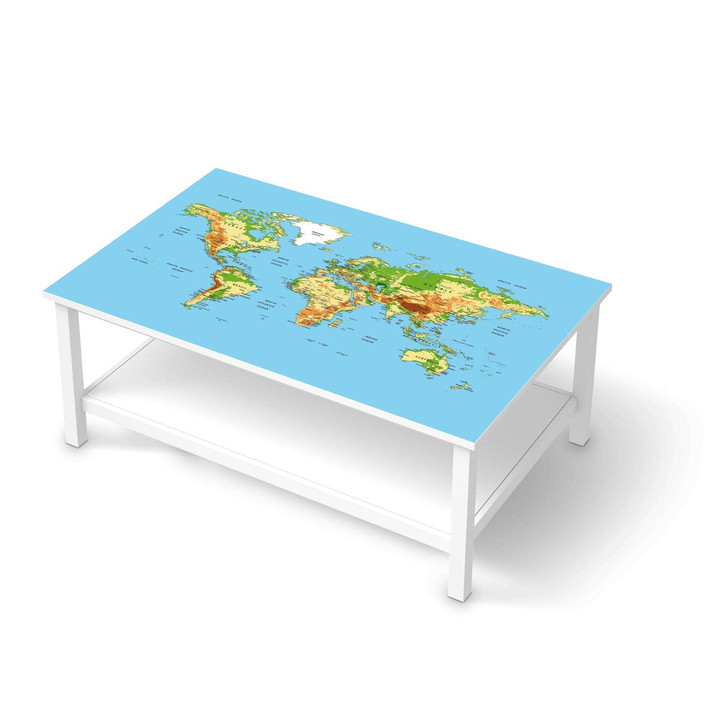 Möbelfolie IKEA Hemnes Tisch 118x75cm - Geografische Weltkarte - CR114959