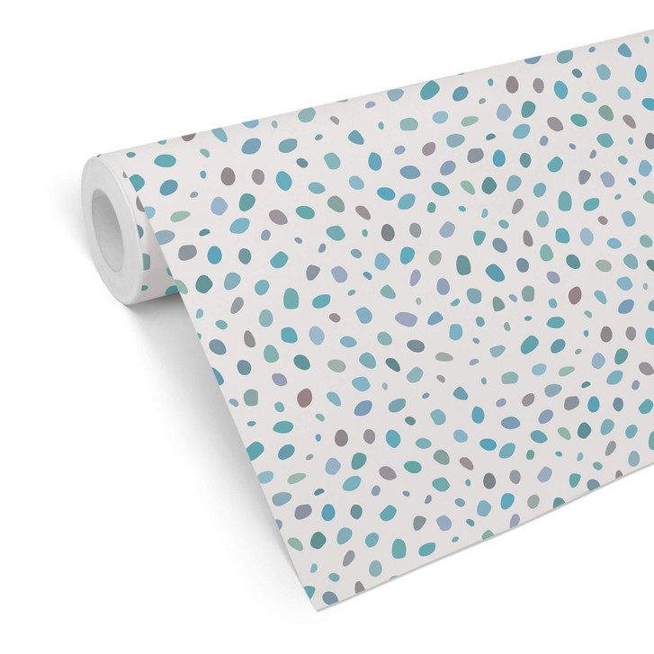 Mustertapete Buntes Konfetti - blau - WA255524