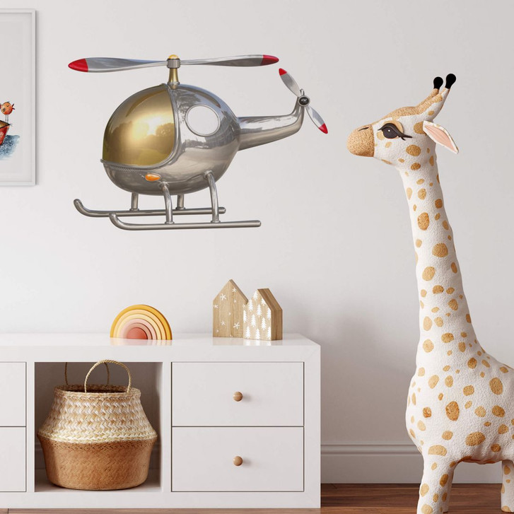 Wandtattoo Michel Agullo - Helikopter (silber) - WA215630