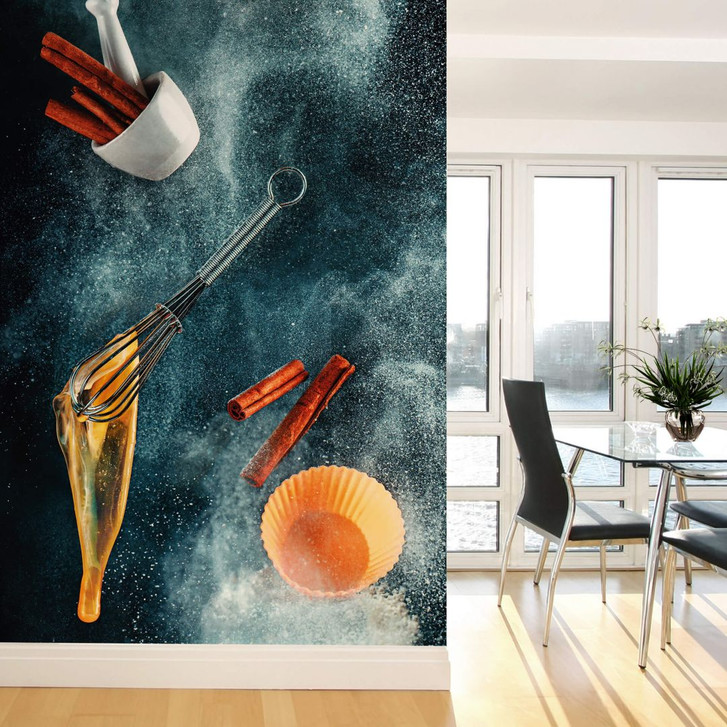 Fototapete Belenko - Kitchen mess: cinnamon cupcake - WA244630