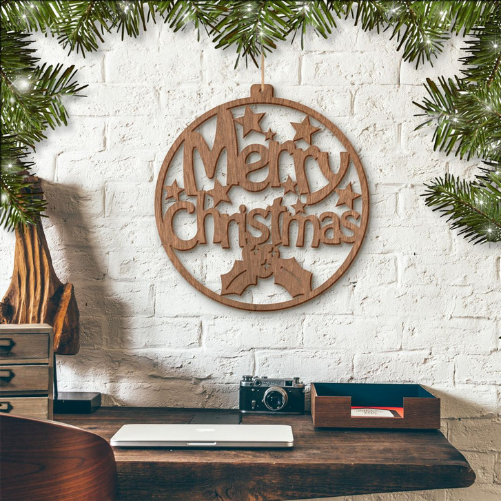 Holzkunst Mahagoni - Merry Christmas - WA133328