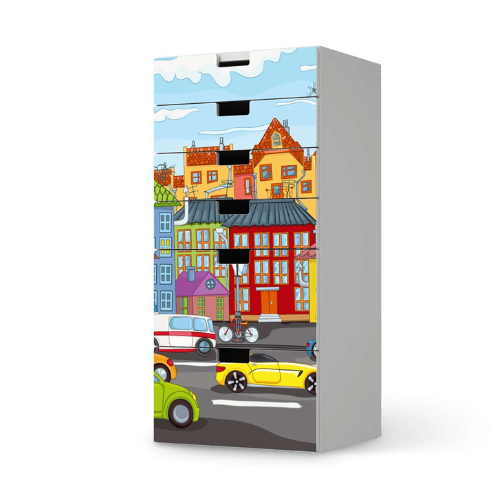 Klebefolie IKEA Stuva / Malad Kommode - 6 Schubladen - City Life - CR110429