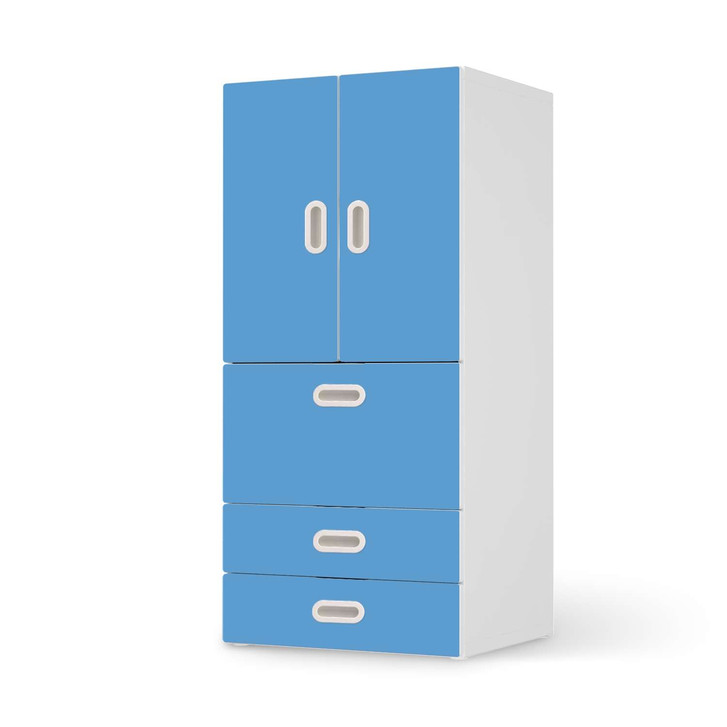 Möbelfolie IKEA Stuva / Fritids - 3 Schubladen und 2 kleinen Türen - Blau Light - CR117541