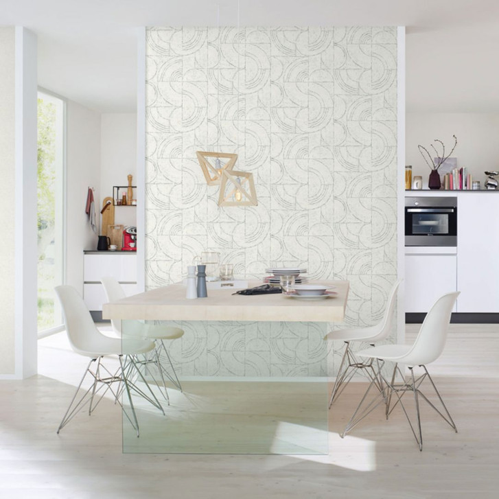 Rasch Vliestapete, Mustertapete Welcome Home cremeweiss - WA410033