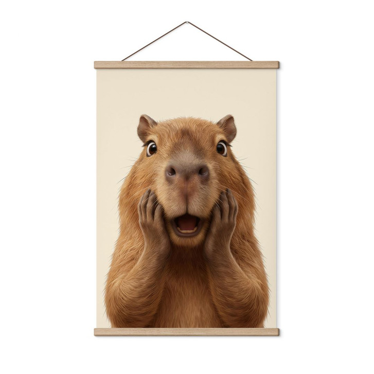 Stoffbild Überraschtes Capybara - WA500697