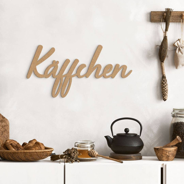 3D Schriftzug Käffchen - MDF Natur - WA510346