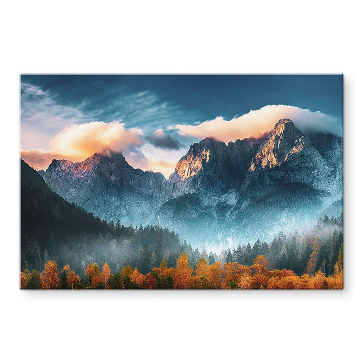 Acrylglasbild Herbstliche Landschaft am Gipfel Triglav in den Julischen Alpen | Berge | Wohnzimmer - WA431213