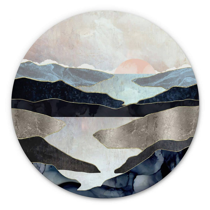 Alu-Dibond SpaceFrog Designs - Bergsee - Rund - WA344870