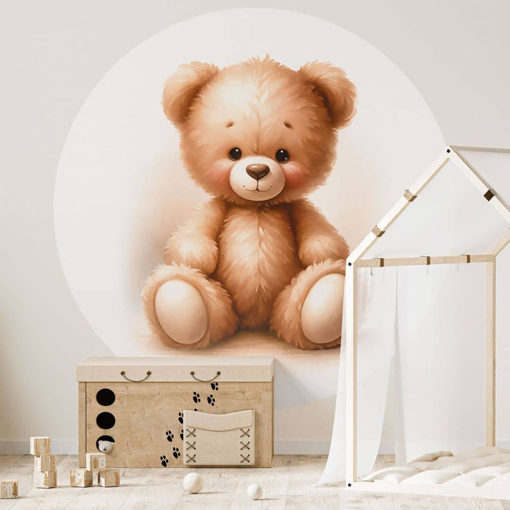 Babyzimmer Fototapete Kleiner Teddybär - Magnusson - Rund - Selbstklebend/Vlies - WA468102