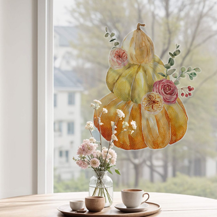 Fensterbild Kürbisbouqet mit Rosen - WA423803