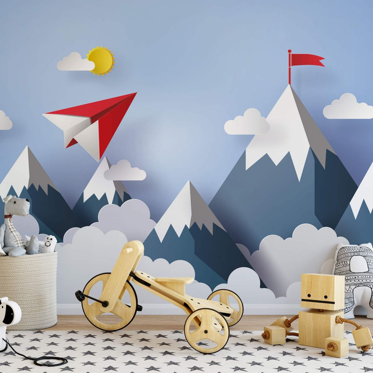 Fototapete Papierflieger in den Bergen - WA231545