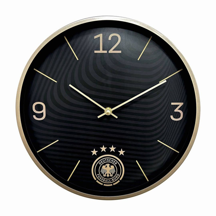 Fussball Wanduhr DFB - Schwarz-gold Ø30 cm - WA419200