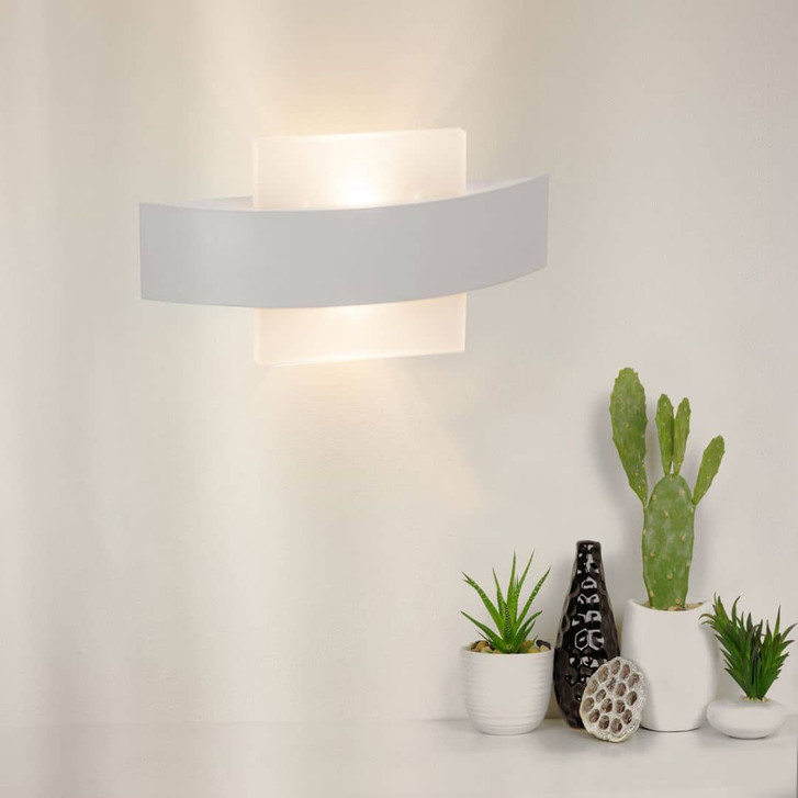 Wandleuchte Nora, weiss, 13.6 x 25.5 cm, Metall Wandlampe - WA439040