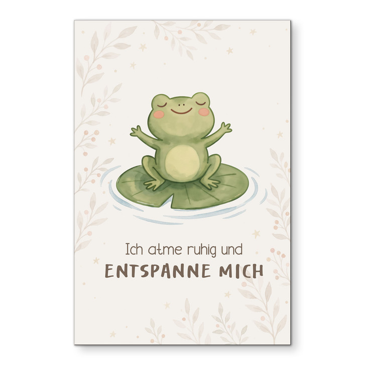 Alu-Dibond Wandbild mit Frosch - Kraftsatz 