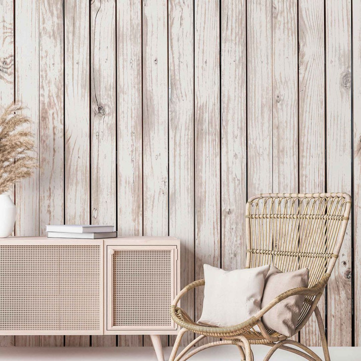 Fototapete Holzpanele Wood1 in beige braun - Vliestapete Designwalls 2 - 2.55x3.5 m - WA385981