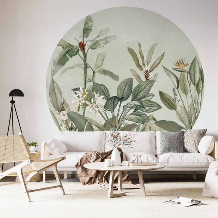 Fototapete Tropische Botanik - UN Designs - Rund - Selbstklebend/Vlies - WA399617
