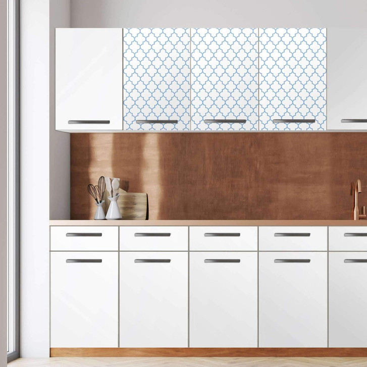 Klebefolie - Wandschrank 120cm Breite - Retro Pattern - Blau - CR108346