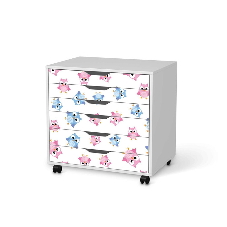 Möbelfolie IKEA Alex Rollcontainer 6 Schubladen - Eulenparty - CR114205