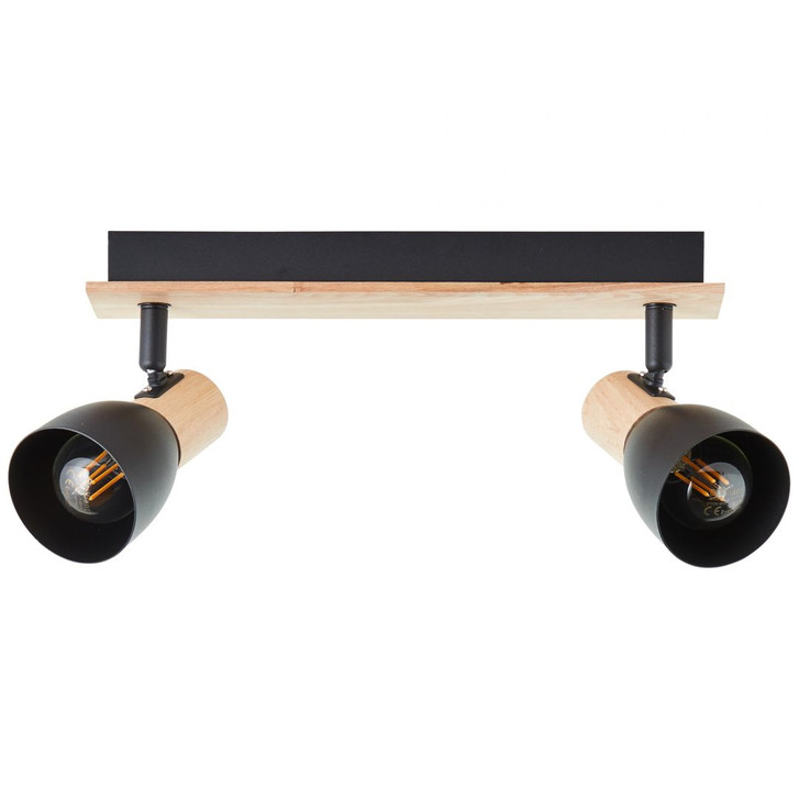Spotbalken Emil, braun, 16.5 x 36.5 cm, Holz Innenleuchte - WA438609