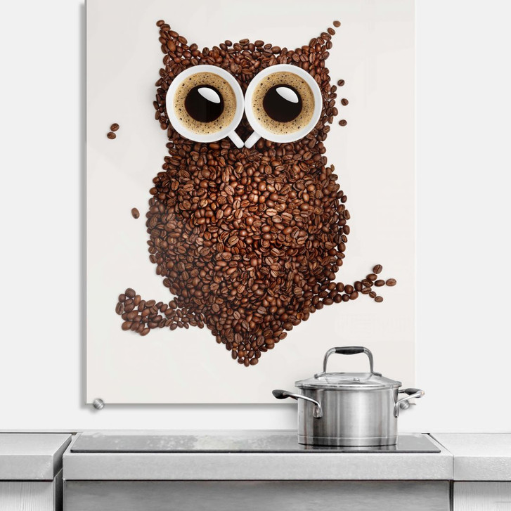 Spritzschutz Kaffeeeule - hochkant - WA178530