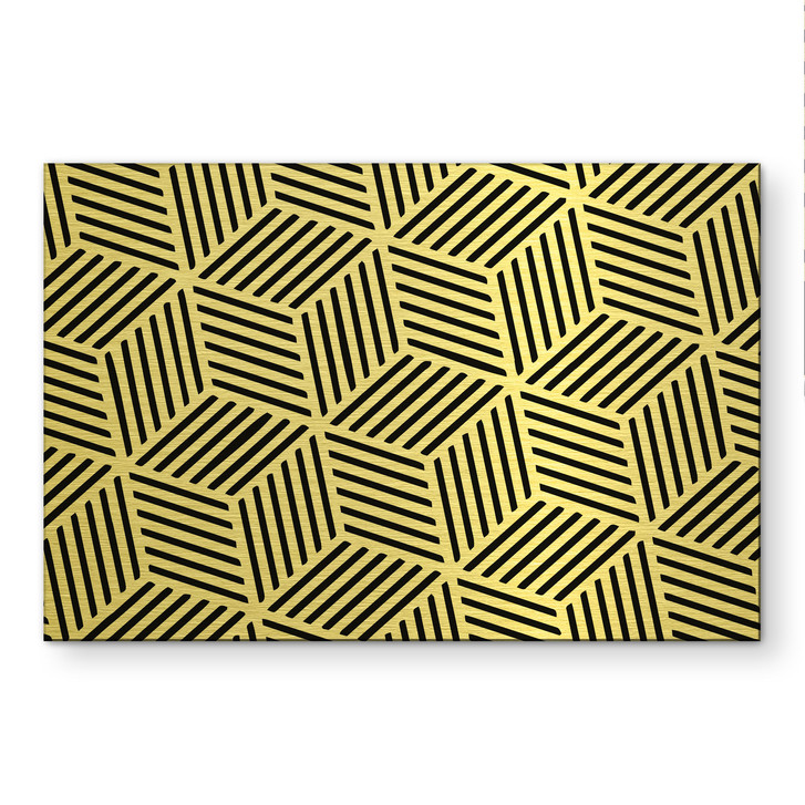 Alu-Dibond gebürstet mit Goldeffekt - Geometrisches Linienmuster - WA514392