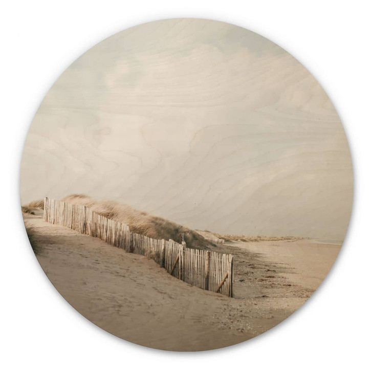 Holzbild Dünenlandschaft an der Nordsee - Annie - Rund - WA471884