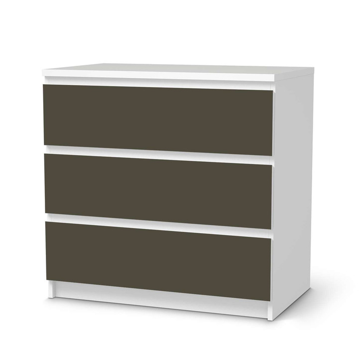Klebefolie IKEA Malm Kommode 3 Schubladen - Braungrau Dark - CR109750