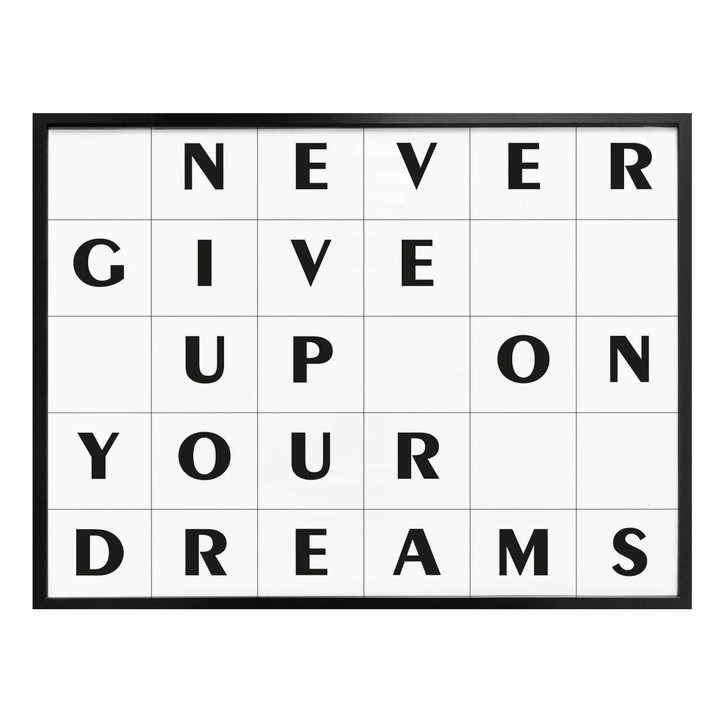 Poster mit Raster - Never give up on your dreams - WA293420