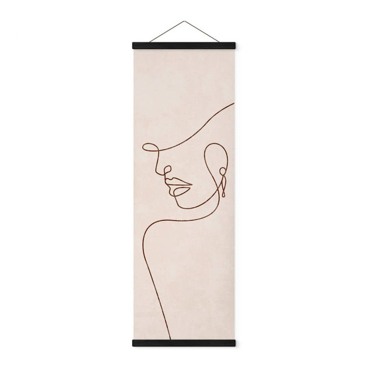 Stoffbild Zarte Konturen einer Frau - Line Art - Tunaboylu - Panorama - WA474054