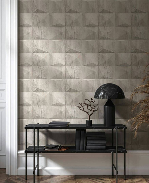 Vliestapete Grau Beige Holzoptik für Wohnzimmer Schlafzimmer Büro marburg Tapete - WA508147