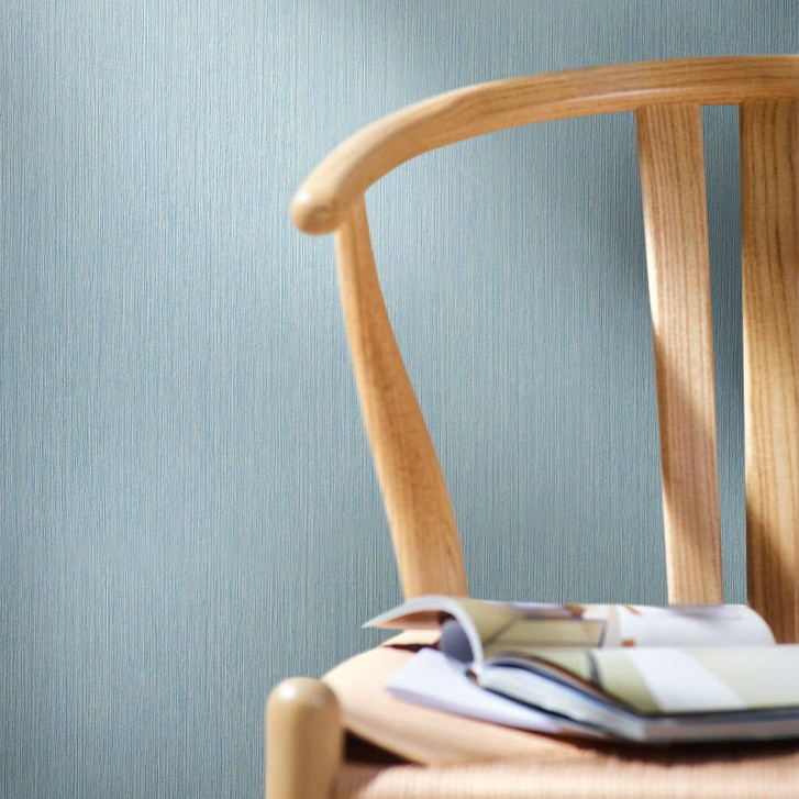 Vliestapete mit feinen Linien und leichter Struktur blau Uni - WA508894